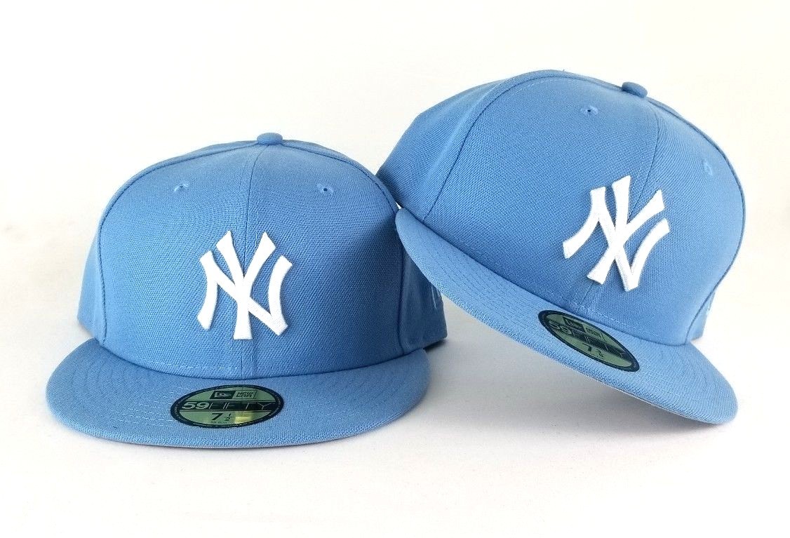 baby blue yankee fitted